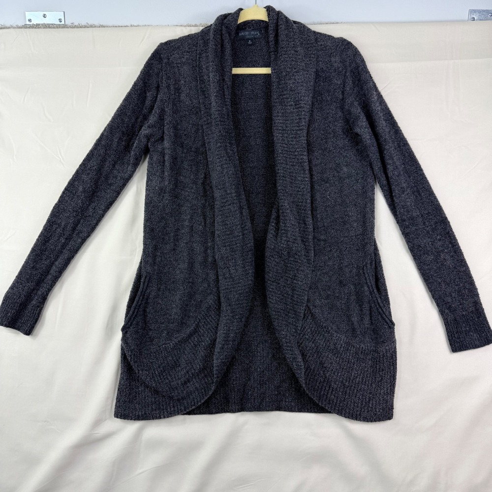 Barefoot Dreams CozyChic Lite Circle Cardigan Size M Charcoal Cozy Luxe Layering